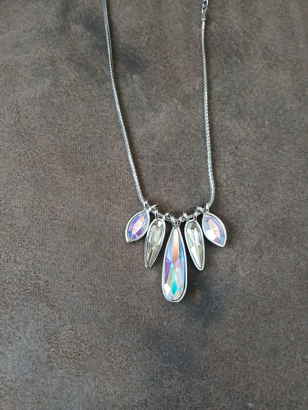 Kurt Geiger Teardrop Pendant Necklace - Silver